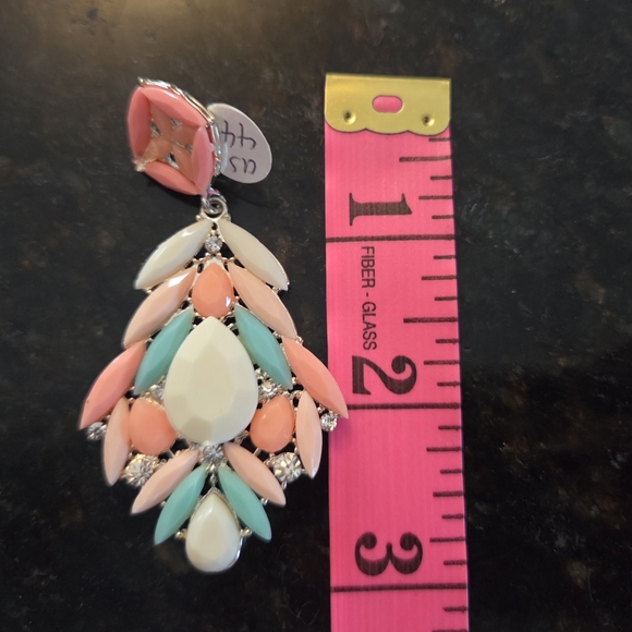 Colorful Teardrop Dangle Earrings - Picture 2 of 4